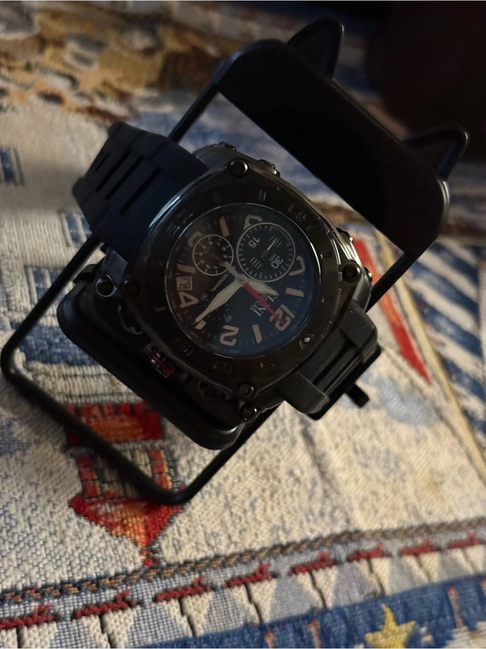Elini Barokas Men's Black Sport Chronograph Watch - Rugged Silicone Strap